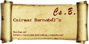 Csirmaz Barnabás névjegykártya
