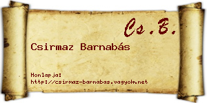 Csirmaz Barnabás névjegykártya