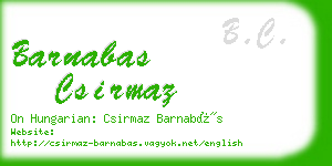 barnabas csirmaz business card